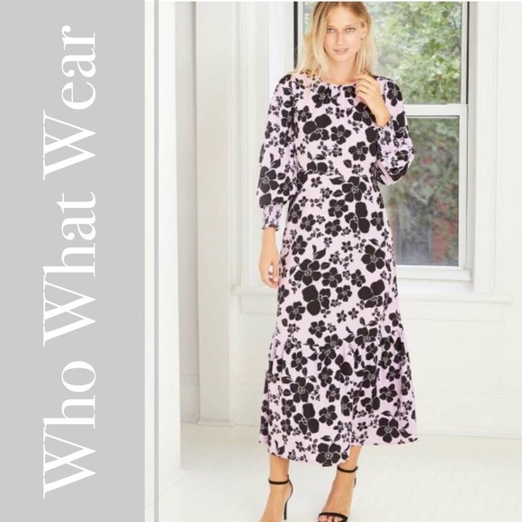 Who What Wear Dresses & Skirts - NEW Who What Where Lavender & Black Floral Long Maxi Dress